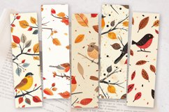 Autumn Cute Birds PNG Bookmark Sublimation Designs Product Image 2