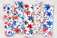 4th of July Watercolor Floral PNG Bookmark Sublimation Desig Product Image 2