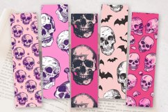 Pink Halloween with Skulls PNG Bookmark Sublimation Design Product Image 2