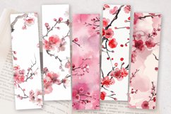 Watercolor Plum Blossom PNG Bookmark Sublimation Designs Product Image 2