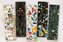 Botanical Embroidery PNG Bookmark Sublimation Designs Product Image 2