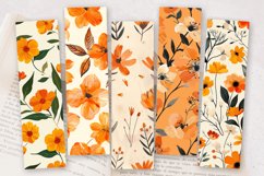 Orange Botanical Flowers PNG Bookmark Sublimation Designs Product Image 2