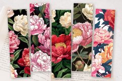 Peony Garden Bookmark PNG Bookmark Sublimation Designs Product Image 2