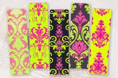 Neon Pink and Lime Damask PNG Bookmark Sublimation Design Product Image 2