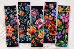 Flowers Embroidery PNG Bookmark Sublimation Designs Product Image 2