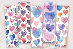 Watercolor Loving Hearts PNG Bookmark Sublimation Designs Product Image 2