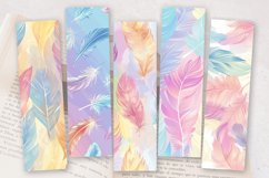 Pastel Rainbow Feathers PNG Bookmark Sublimation Designs Product Image 2