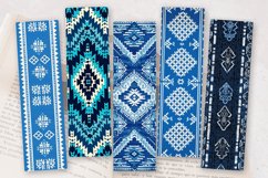 Aztec Knitted Blue Fabric PNG Bookmark Sublimation Designs Product Image 2