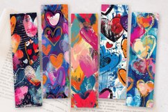 Mixed Media Funky Hearts PNG Bookmark Sublimation Designs Product Image 2