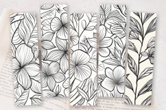 Botanical Line Art Floral PNG Bookmark Sublimation Designs Product Image 2
