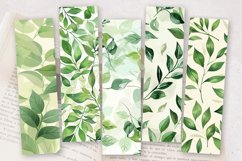 Green Gentle Leaves PNG Bookmark Sublimation Designs Product Image 2