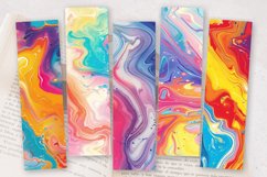 Rainbow Liquid Marble PNG Bookmark Sublimation Designs Product Image 2