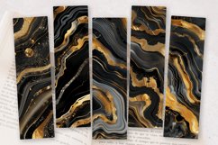 Black &amp; Gold Agate PNG Bookmark Sublimation Designs Product Image 2