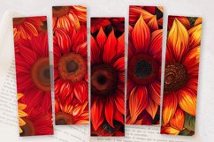 Vibrant Red Sunflower PNG Bookmark Sublimation Design Product Image 2