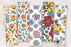 Cute Doodle Flowers PNG Bookmark Sublimation Designs Product Image 2