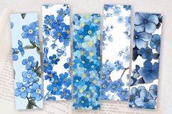 Forget Me Not Blue Floral PNG Bookmark Sublimation Designs Product Image 2