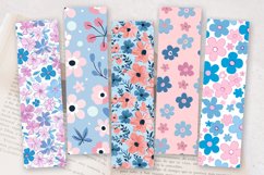 Pink Blue Cute Flowers PNG Bookmark Sublimation Designs Product Image 2