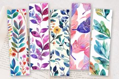 Watercolor Flowers PNG Bookmark Sublimation Design Product Image 2