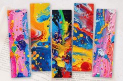 Colorful Paint Splashes PNG Bookmark Sublimation Designs Product Image 2