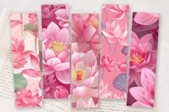 Pink Lotus Flowers PNG Bookmark Sublimation Designs Product Image 2
