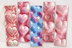 3D Puffy Hearts PNG Bookmark Sublimation Designs Product Image 2
