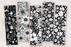 Black White Mini Garden PNG Bookmark Sublimation Designs Product Image 2