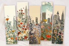 Vintage Cityscape Wildflowers PNG Bookmark Sublimation Desig Product Image 2
