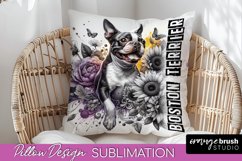 Dog Pillow Cover - Dog Mom Floral Pillow Sublimation Product Image 1