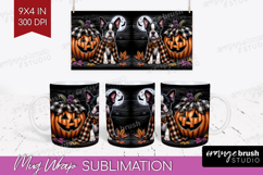 Boston Terrier Dog Mug Wrap Halloween Mug PNG Sublimation Product Image 1