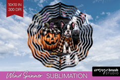 Boston Terrier Dog Wind Spinner Sublimation PNG Halloween Product Image 1