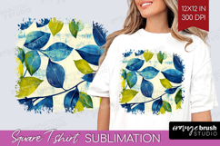 Eucalyptus Leaves Square Tshirt Background - Botanical PNG Product Image 1
