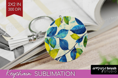 Eucalyptus Leaves Keychain PNG - Botanical Keychain Product Image 1
