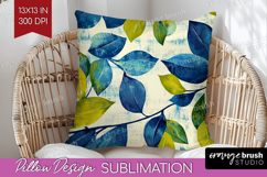 Eucalyptus Leaves Pillow Sublimation - Botanical Pillow PNG Product Image 1