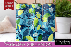 Eucalyptus Leaves Tumbler Wrap - Botanical Tumbler PNG Product Image 1