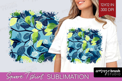 Eucalyptus Leaves Square Tshirt Background - Botanical PNG Product Image 1