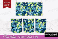 Eucalyptus Leaves Mug Wrap - Botanical Mug PNG Sublimation Product Image 1