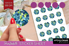 Eucalyptus Leaves Round Sticker - Botanical Printable Sheet Product Image 1