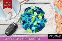 Eucalyptus Leaves Car Coaster - Botanical Coaster PNG Product Image 1