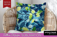 Eucalyptus Leaves Pillow Sublimation - Botanical Pillow PNG Product Image 1