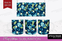 Eucalyptus Leaves Mug Wrap - Botanical Mug PNG Sublimation Product Image 1