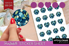 Eucalyptus Leaves Round Sticker - Botanical Printable Sheet Product Image 1