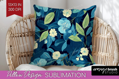 Eucalyptus Leaves Pillow Sublimation - Botanical Pillow PNG Product Image 1