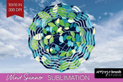 Eucalyptus Leaves Wind Spinner Sublimation PNG - Botanical Product Image 1