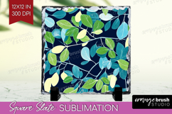 Eucalyptus Leaves Slate PNG - Botanical Square Slate Product Image 1