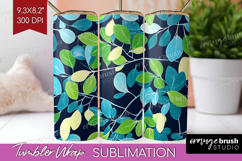 Eucalyptus Leaves Tumbler Wrap - Botanical Tumbler PNG Product Image 1