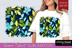 Eucalyptus Leaves Square Tshirt Background - Botanical PNG Product Image 1