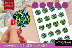 Eucalyptus Leaves Round Sticker - Botanical Printable Sheet Product Image 1