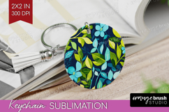 Eucalyptus Leaves Keychain PNG - Botanical Keychain Product Image 1