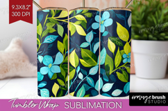 Eucalyptus Leaves Tumbler Wrap - Botanical Tumbler PNG Product Image 1