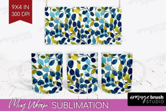 Eucalyptus Leaves Mug Wrap - Botanical Mug PNG Sublimation Product Image 1